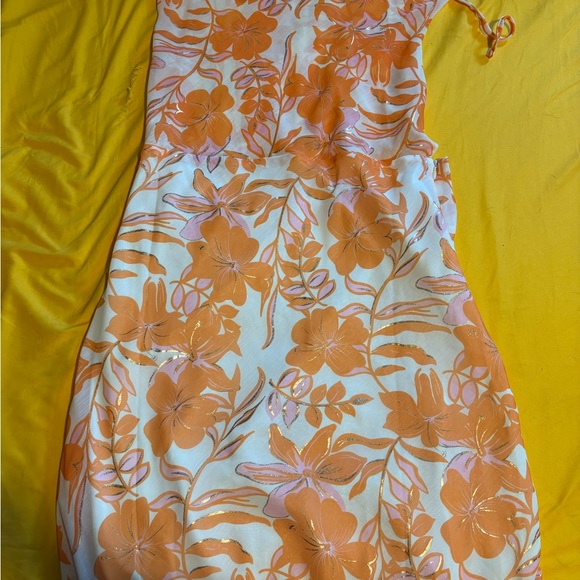 Beginning Boutique Orange and White Floral Dress - Picture 4 of 5